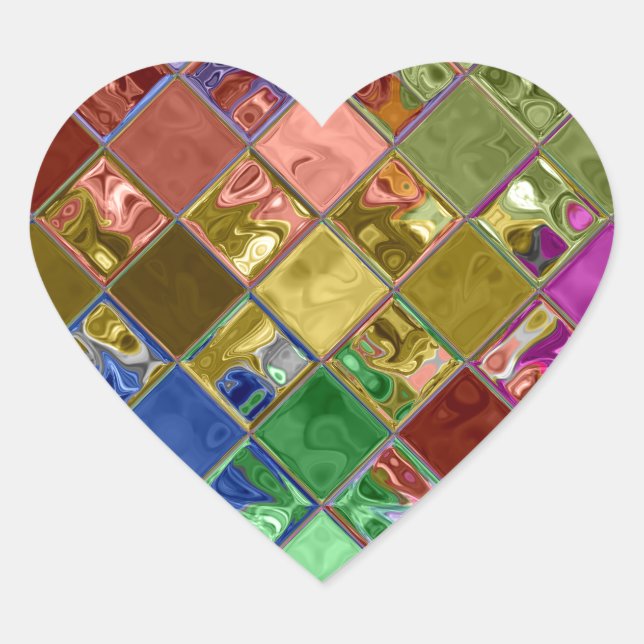 Pegatina En Forma De Corazón Sparkle Tiles Mosaic Art (Anverso)