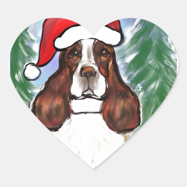 PEGATINA EN FORMA DE CORAZÓN SPRINGER SPANIEL INGLÉS (Anverso)