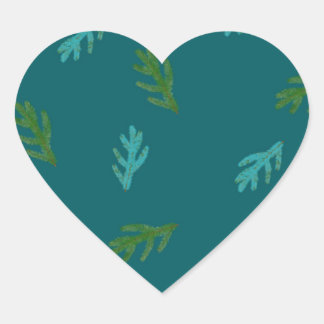 Pegatina En Forma De Corazón Spruce Twigs - Sentimiento de un bosque Verde