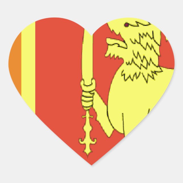 Pegatina En Forma De Corazón sri lanka (Anverso)