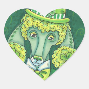 PEGATINA EN FORMA DE CORAZÓN ST. LA PODERÍA VERDE FRANCESA IRLANDESA DE PADDY, 