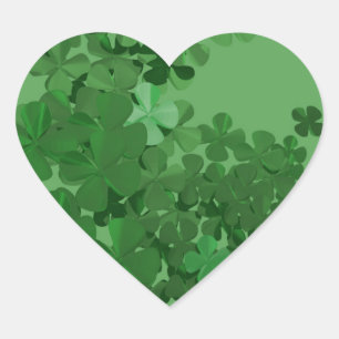 Pegatina En Forma De Corazón St. Patrick's Day Shamrock