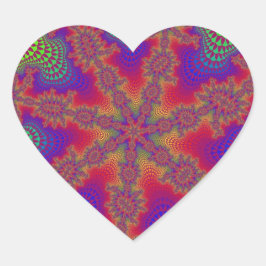 Pegatina En Forma De Corazón Starburst arcoiris
