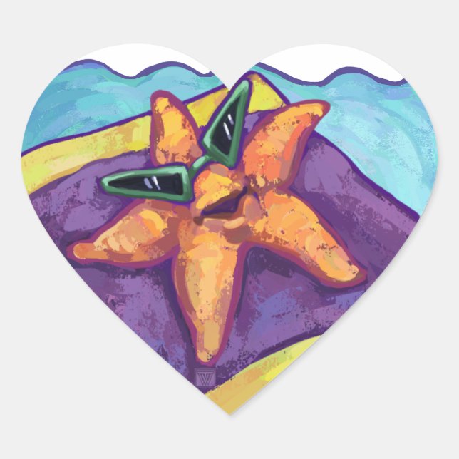 Pegatina En Forma De Corazón Starfish para tomar el sol (Anverso)