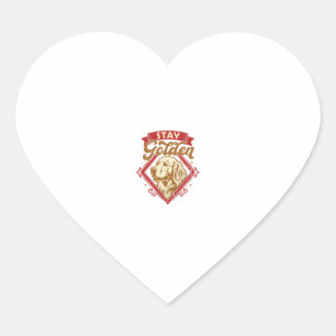 Pegatina En Forma De Corazón Stay Golden Retriever Perro Diamante Rojo_1