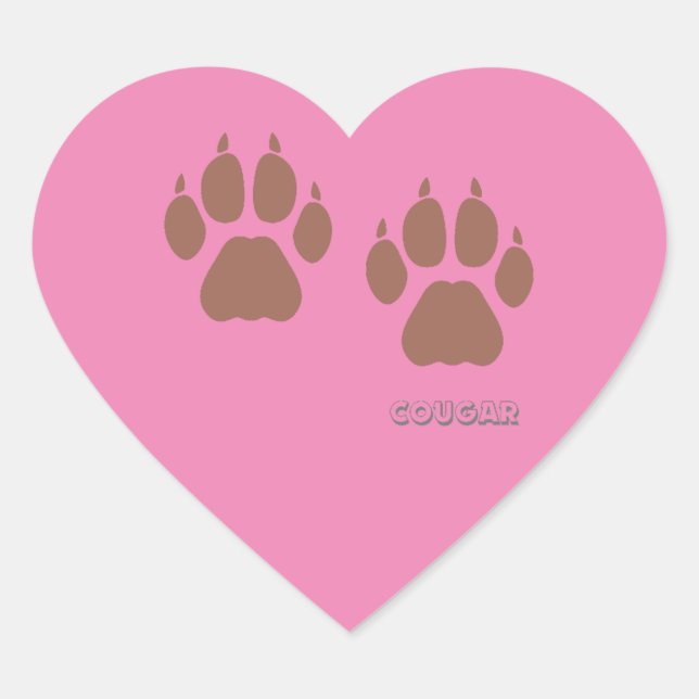Pegatina En Forma De Corazón sticker custom cougar (Anverso)
