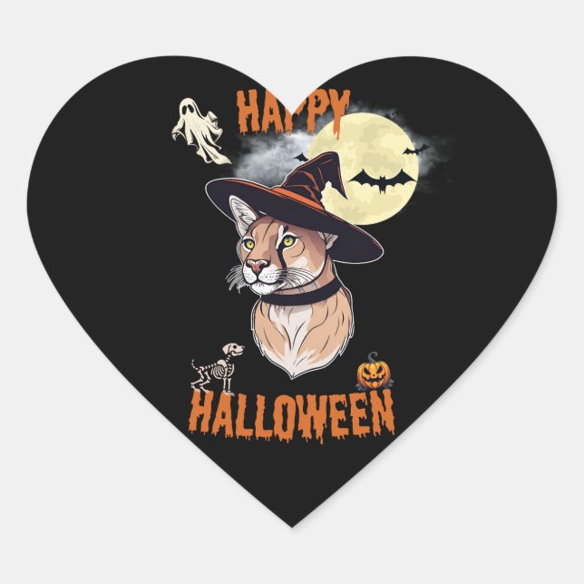 Pegatina En Forma De Corazón sticker halloween animals (Anverso)