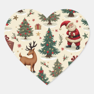 Pegatina En Forma De Corazón stickers de Navidad