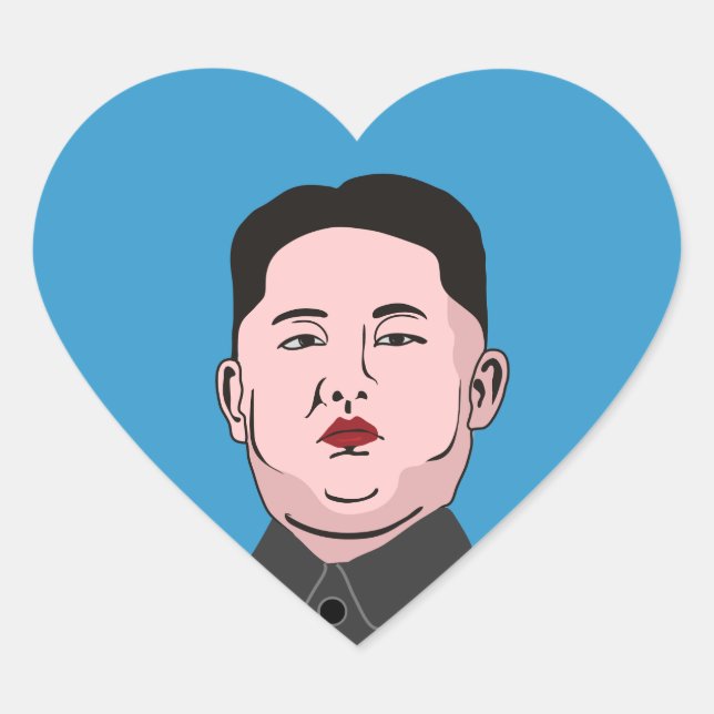 Pegatina En Forma De Corazón Stolid Kim Jong-un (Anverso)