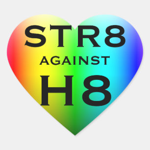 PEGATINA EN FORMA DE CORAZÓN STR8 CONTRA H8