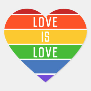 Pegatina En Forma De Corazón Strike Rainbow White Love es Love