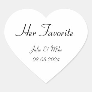 Pegatina En Forma De Corazón su favorita de boda pegatina
