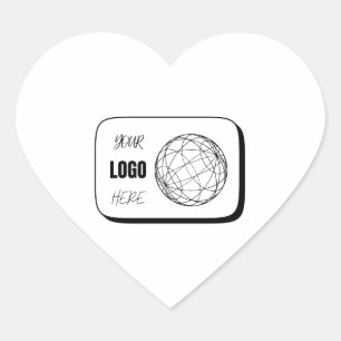 Pegatina En Forma De Corazón Su Logo Aquí