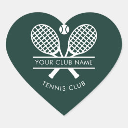Pegatina En Forma De Corazón Su nombre de club deportivo Tennis Green Cualquier