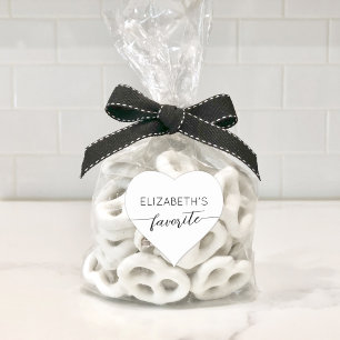 Pegatina En Forma De Corazón Su y su dulce favorito de boda personalizada