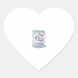 Pegatina En Forma De Corazón Sueño de Unicornio Regalo de Unicornio Pequeño Ide