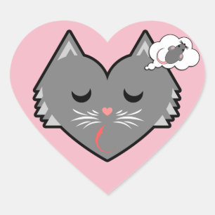 Pegatina En Forma De Corazón Sueños de Kitty y Heart Sleepy