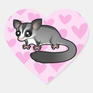 Pegatina En Forma De Corazón Sugar Glider Love
