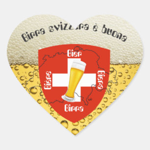 Pegatina En Forma De Corazón Suiza - Suisse Svizzera - Svizra - Switzerland