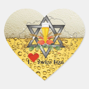 Pegatina En Forma De Corazón Suiza - Suisse Svizzera - Svizra - Switzerland