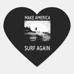 Pegatina En Forma De Corazón Sulfing Lover Haz Surf Americano De Nuevo