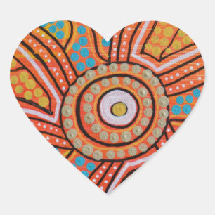 Pegatina En Forma De Corazón Sun Corroboree