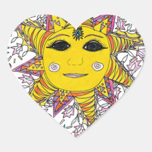 Pegatina En Forma De Corazón Sunshine Daze