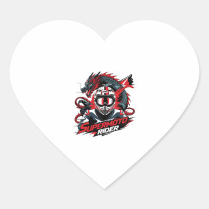 Pegatina En Forma De Corazón Super Moto Rider � Motocicleta