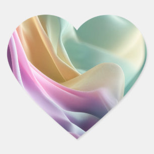 Pegatina En Forma De Corazón Susurros en Movimiento Pastel