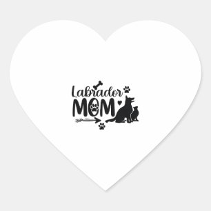 Pegatina En Forma De Corazón SVG de Mamá Labrador � Silueta de Perro y Diseño d