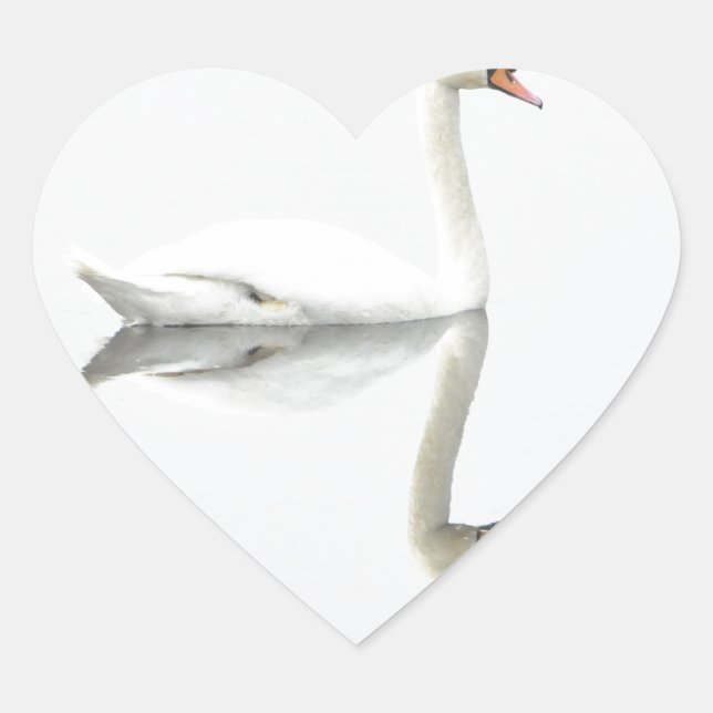 Pegatina En Forma De Corazón Swan (Anverso)