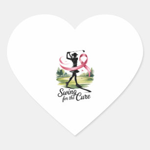 Pegatina En Forma De Corazón Swing for the Cure Golf Breast Cancer