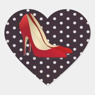 Pegatina En Forma De Corazón tacones altos rojos