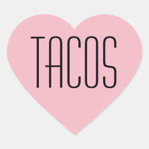 Pegatina En Forma De Corazón Tacos