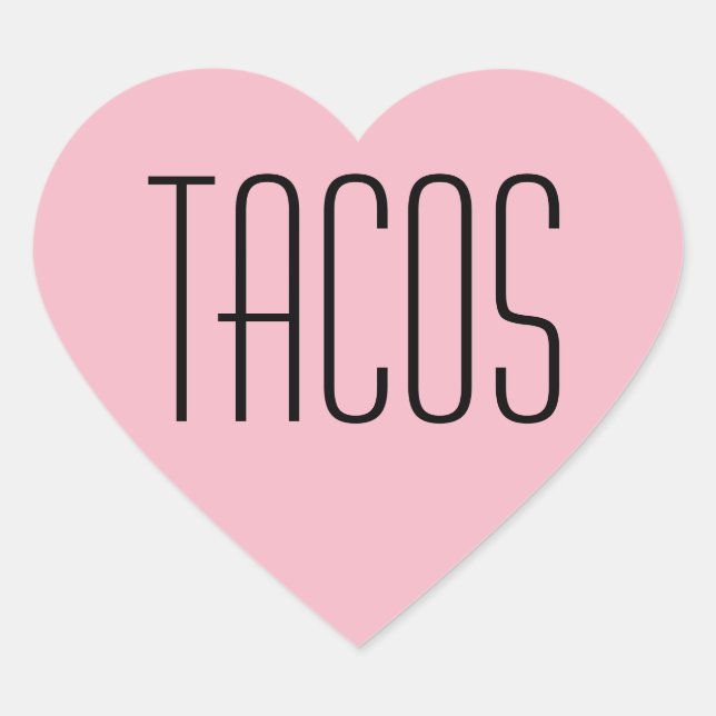 Pegatina En Forma De Corazón Tacos (Anverso)