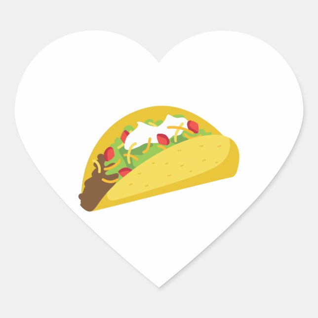 Pegatina En Forma De Corazón Tacos (Anverso)