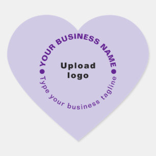 Pegatina En Forma De Corazón Tagline comercial sobre morado monocromo