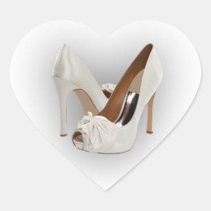 Pegatina En Forma De Corazón Talones altos blancos