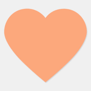 Pegatina En Forma De Corazón Tangerina atómica (color sólido)