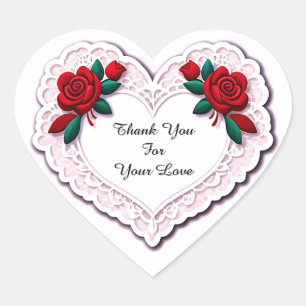 Pegatina En Forma De Corazón Tarjeta de corazón de encaje delicado
