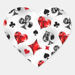 Pegatina En Forma De Corazón Tarjeta de juego de jugador de póquer se adapta a