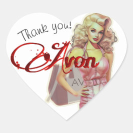Pegatina En Forma De Corazón Tarjeta de presentación Retro Avon