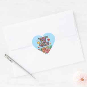 Pegatina En Forma De Corazón Tarjetas de San Valentín Boho de Donas y Flores pa