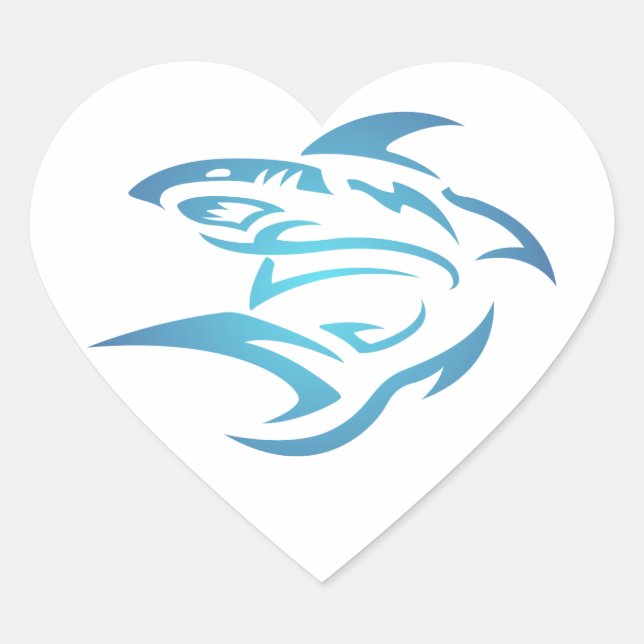 Pegatina En Forma De Corazón Tattoo tiburón shark (Anverso)