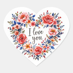 Pegatina En Forma De Corazón Te Amo, Diseño Colorido,