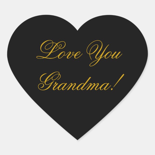 PEGATINA EN FORMA DE CORAZÓN TE AMO GRANDMA. (Anverso)