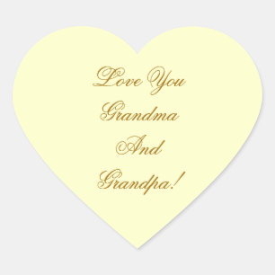 PEGATINA EN FORMA DE CORAZÓN TE AMO GRANDMA, ABUELA.