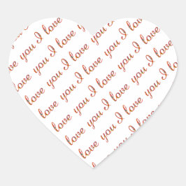 Pegatina En Forma De Corazón Te amo la tipografía romántica Valentine