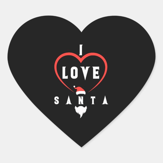 Pegatina En Forma De Corazón Te Amo Santa Navidades (Anverso)