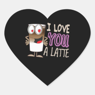 Pegatina En Forma De Corazón Te amo un latte
